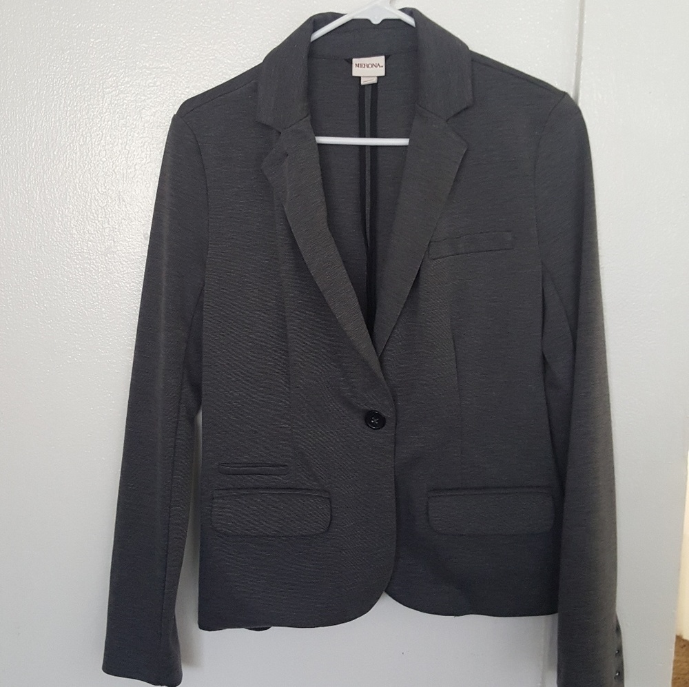 Merona Grey Knit Blazer Size S